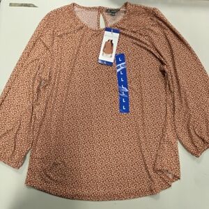 Adrianna Papell Women's Rust Patterned Blouse